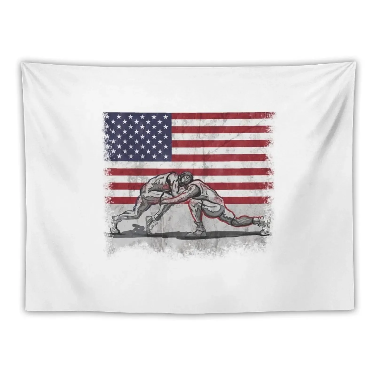 American Wrestling Patriotic Tapestry On The Wall Home And Comfort Decor Tapestry