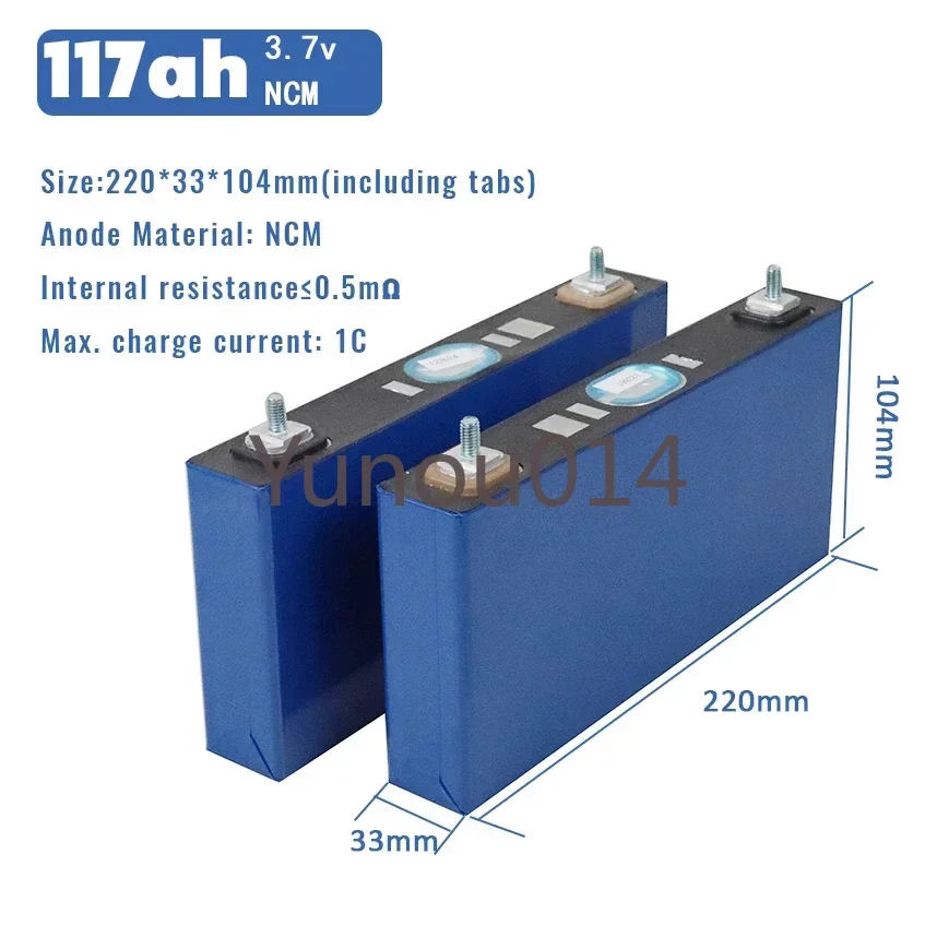 Akumulatory litowo-jonowe Nmc, akumulator do przechowywania energii, ogniwa pryzmatyczne, 3,7 V, 117 Ah, 116 Ah, 102 Ah, 104 Ah, 120 Ah, 132 Ah