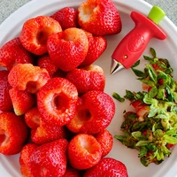 Trancheur de fraises, cordeur de fraises, décortiqueur de fraises, dissolvant de tiges de feuilles de fruits, outils de gâteaux à salade, accessoires de gadgets de cuisine 3