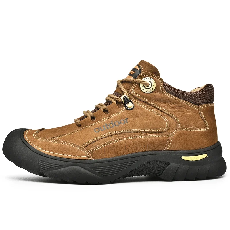 Man Casual Boots Winter Black Genuine Leather Comfy Men\'s Shoes Fashion Luxury Brand Men Boots New Design Outdoor Hiking Boots