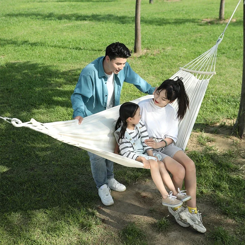 Outdoor Thickened Single Hammock Summer Camping Anti Rollover Indoor Swing Thickened Oxford Cloth Camping Hammocks