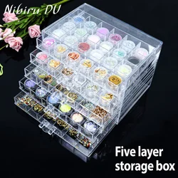 72/79/120 Grids Nail Art Compartment Storage Box Transparent Acrylic Organizer Box for Beads Organizer DIY Manicure Accessories
