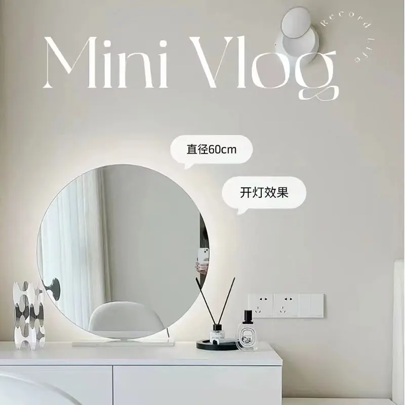 Desktop desktop mirror with lamp smart vanity mirror barber shop voice control simple large