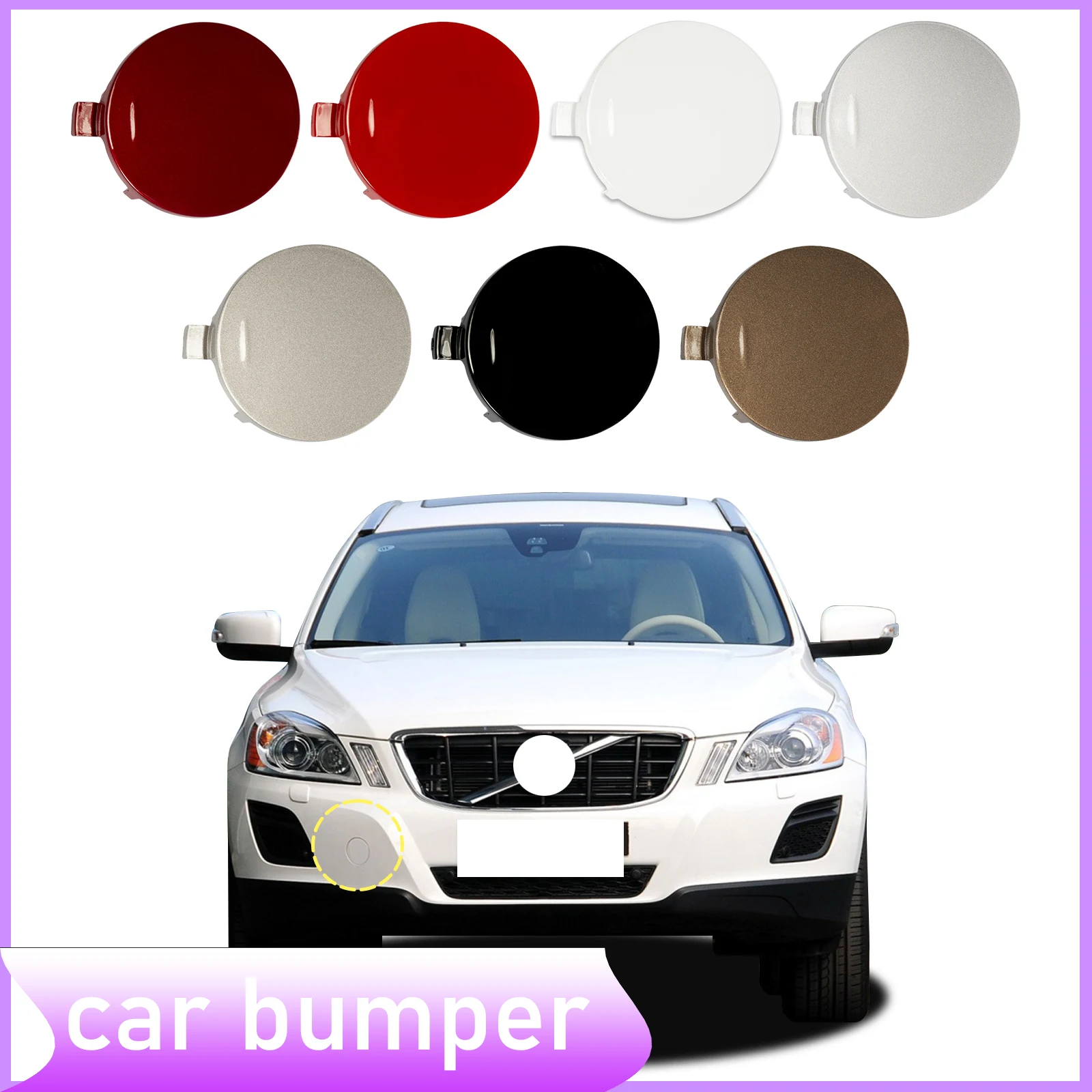 

Front Bumper Tow Hook Cover Fit For Volvo XC60 2009 2010 2011 2012 2013 39854961 30763409 Towing Eye Cover Right Passenger Side