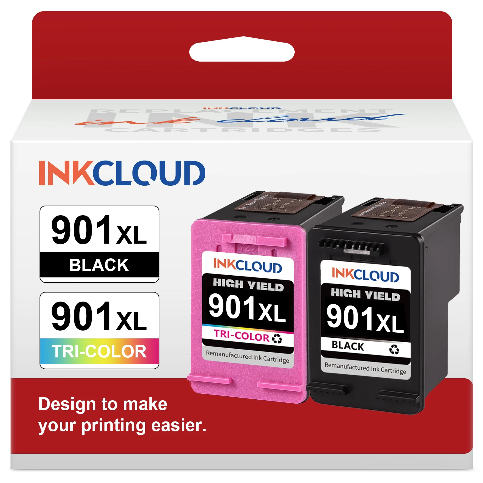 INKCLOUD 901 Cartuccia d'inchiostro compatibile per HP 901xl Officejet J4580 J4680 J4524 J4535 J4540 J4550 J4585 J4624 J4660 J4860 G511