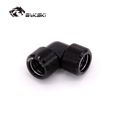 Bykski ajuste de 90 grados, uso para OD12mm/OD14mm/OD16mm PETG/tubo duro acrílico a mano, ajuste de cobre de compresión, doble interfaz