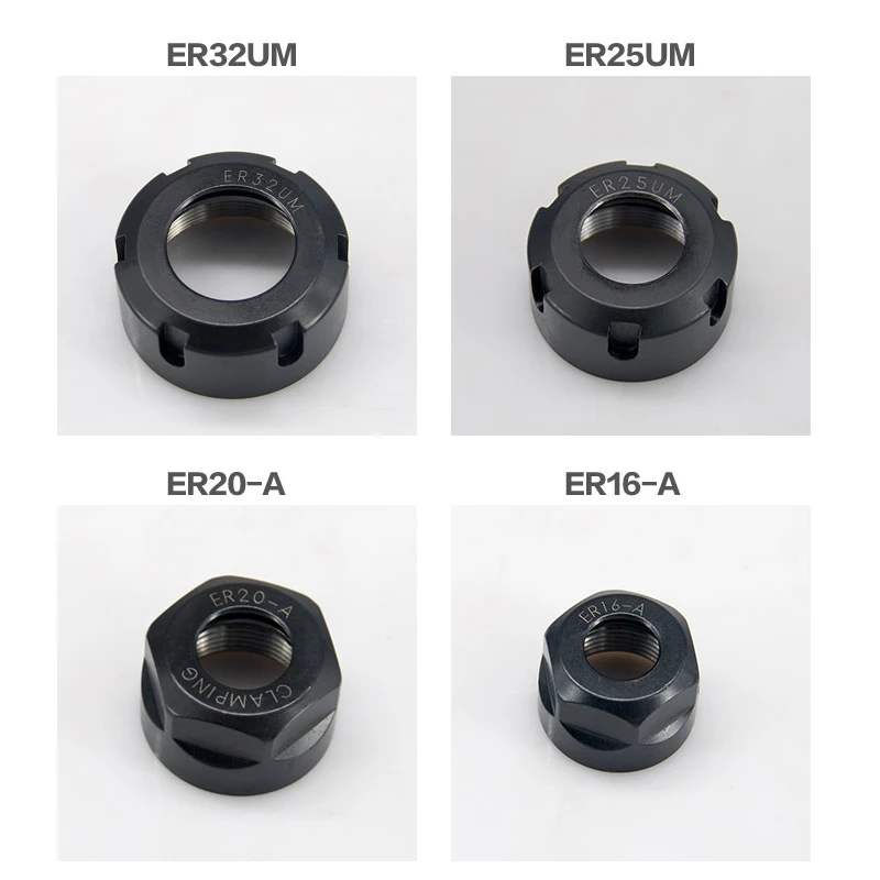 1PC Nut ER8 ER11 ER16 ER20 ER25 ER32 ER40 A M UM Type ER Collet Chuck High Precision ER Nut For CNC Lathe Milling Cutter