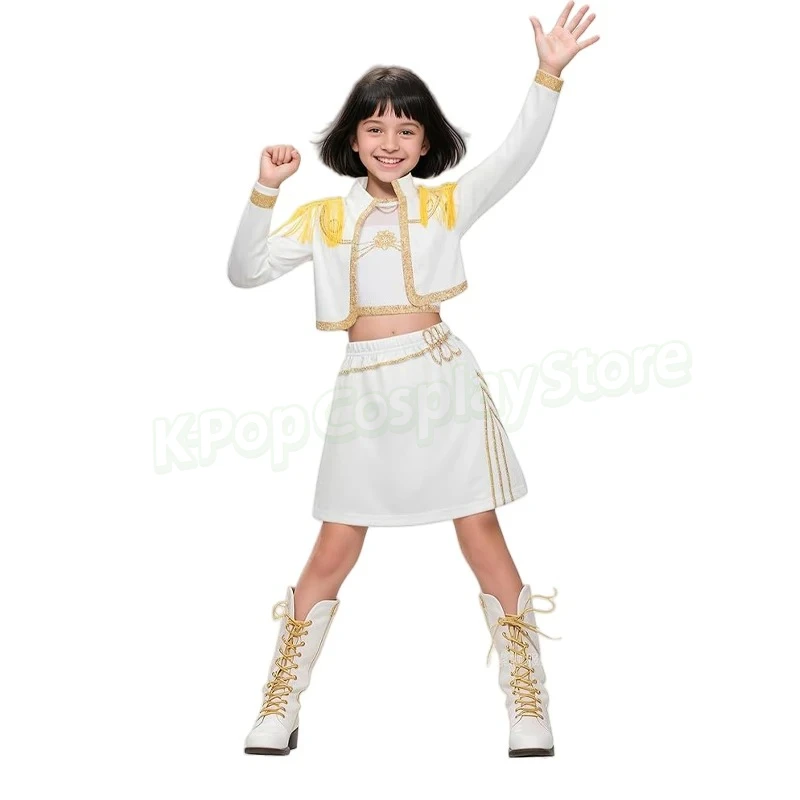 KPop Rumi Mira Zoey 코스프레 의상 블랙 코트 노래 수트 노래 프로모션 의상 여성 할로윈 파티 역할 놀이 복장