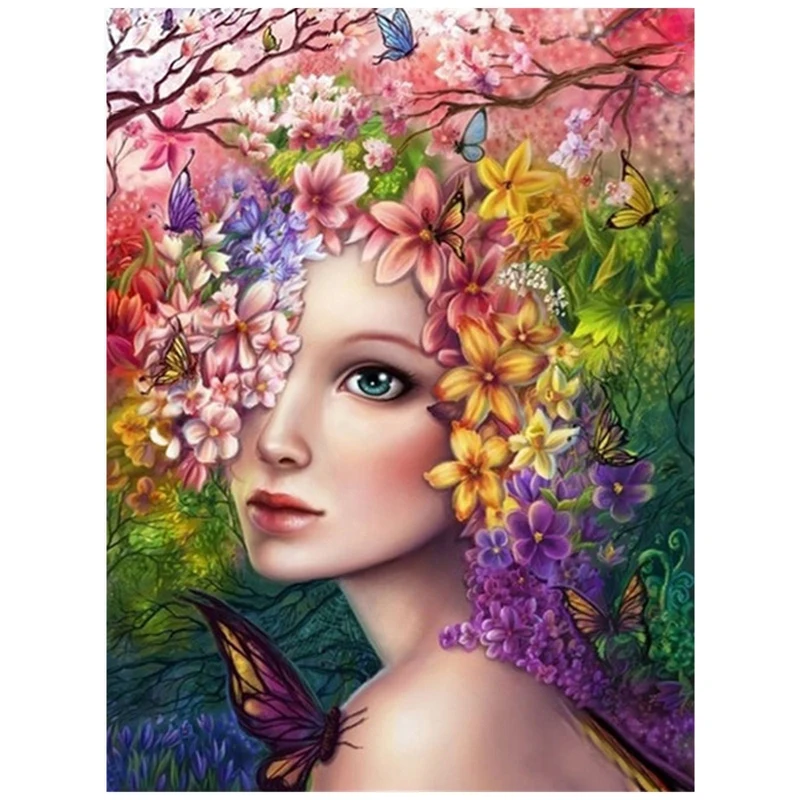 Paint With Diamond Embroidery "Goddess" Diamond Painting Full Round Picture Of Rhinestone Home Decor