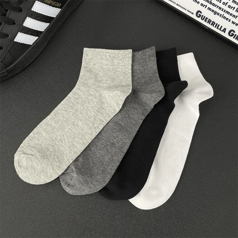 

Pure Cotton Breathable Sport Socks Unisex Mid-calf Thin Style Anti-Odor Sweat Absorbent Color Fashionable for Running S...