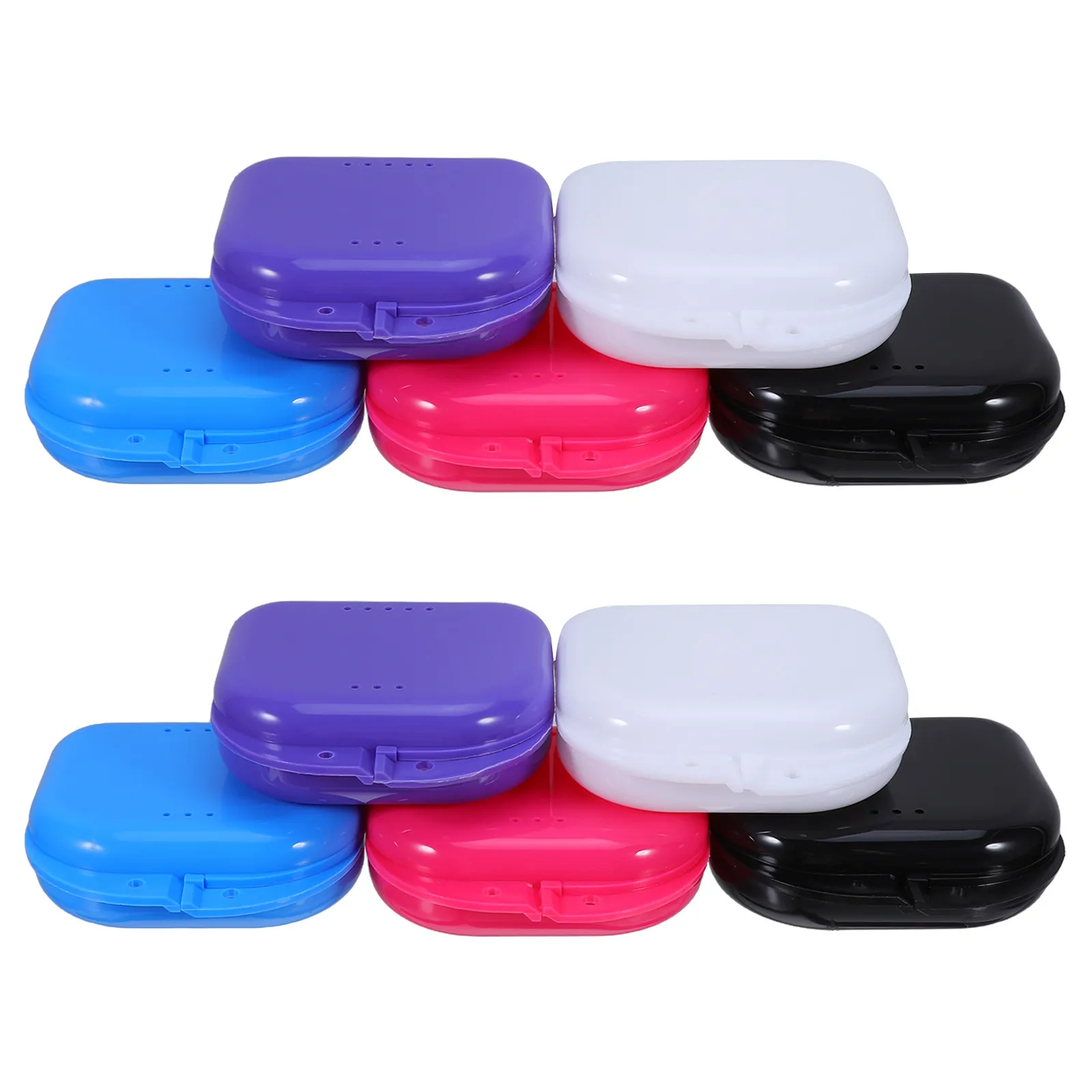 

10Pcs Dental Retainer Case Leakproof Portable Compact Orthodontic Retainer Holder Travel Slim Breathable Cute Aligner Storage