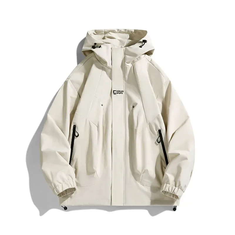 

Дождевик с капюшоном для мужчин и женщин, уличная водонепроницаемая ветрозащитная верхняя одежда, весенне-осенние легкие топы, модное повседневное пальто для походов и лагеря