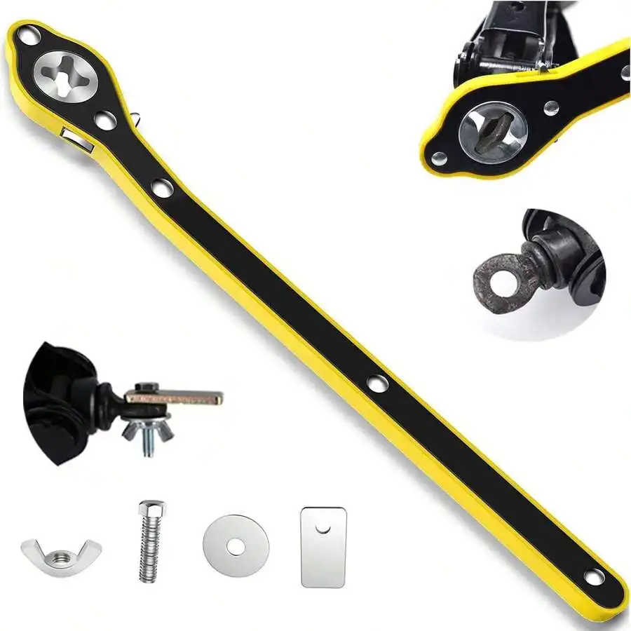 360° Swivel Labor-Saving Car Scissor Jack Lug Wrench With Long Handle, Scissor Jack Lift Handle Tool, Universal Tire Jack