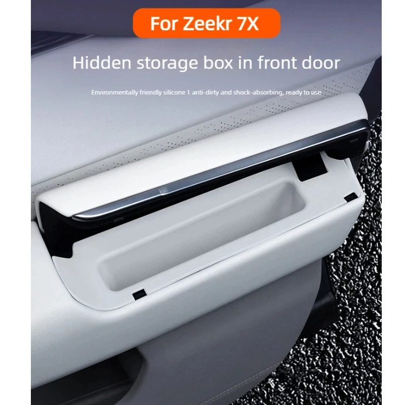 Car Door Storage Bin for ZEEKR 7X Hidden Storage Box At The Front Door Waterproof and Scratch Resistant Interior Accessories
