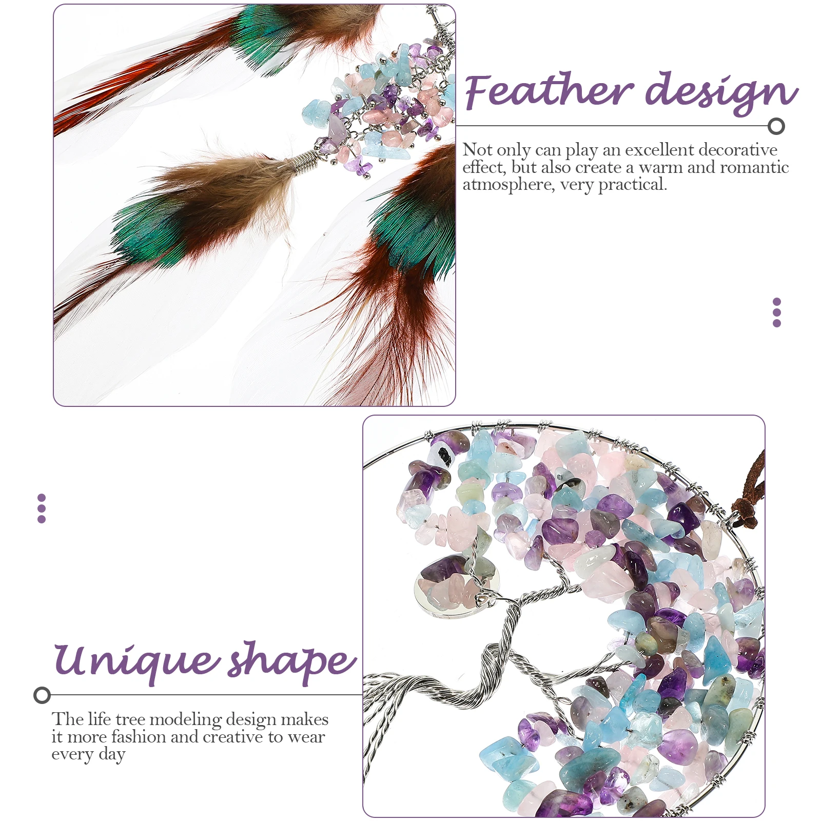 

Love Crystal Pendant Tree of Life Decor Decoration Sleepover Party Decorations Dreamcatcher Hanging Decorate