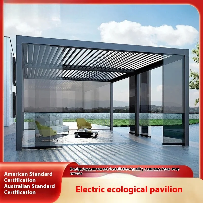 

Pavilions, Courtyards, Villas, Terraces, Outdoor Gardens, Direct Intelligent Electric Shutters, Aluminum Alloy Sunshade Pavilion