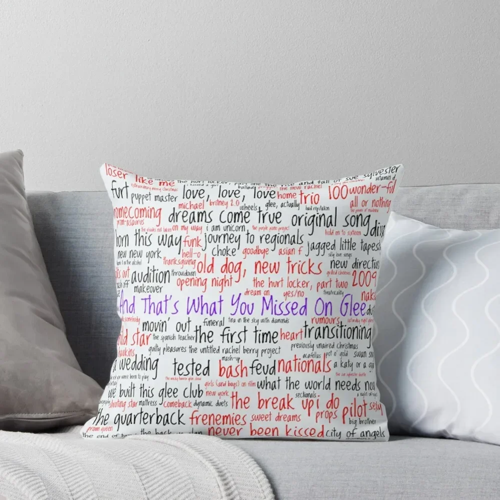 And That's What You Missed On Glee - Episodes Throw Pillow Christmas Covers luxury throw pillow covers Pillow