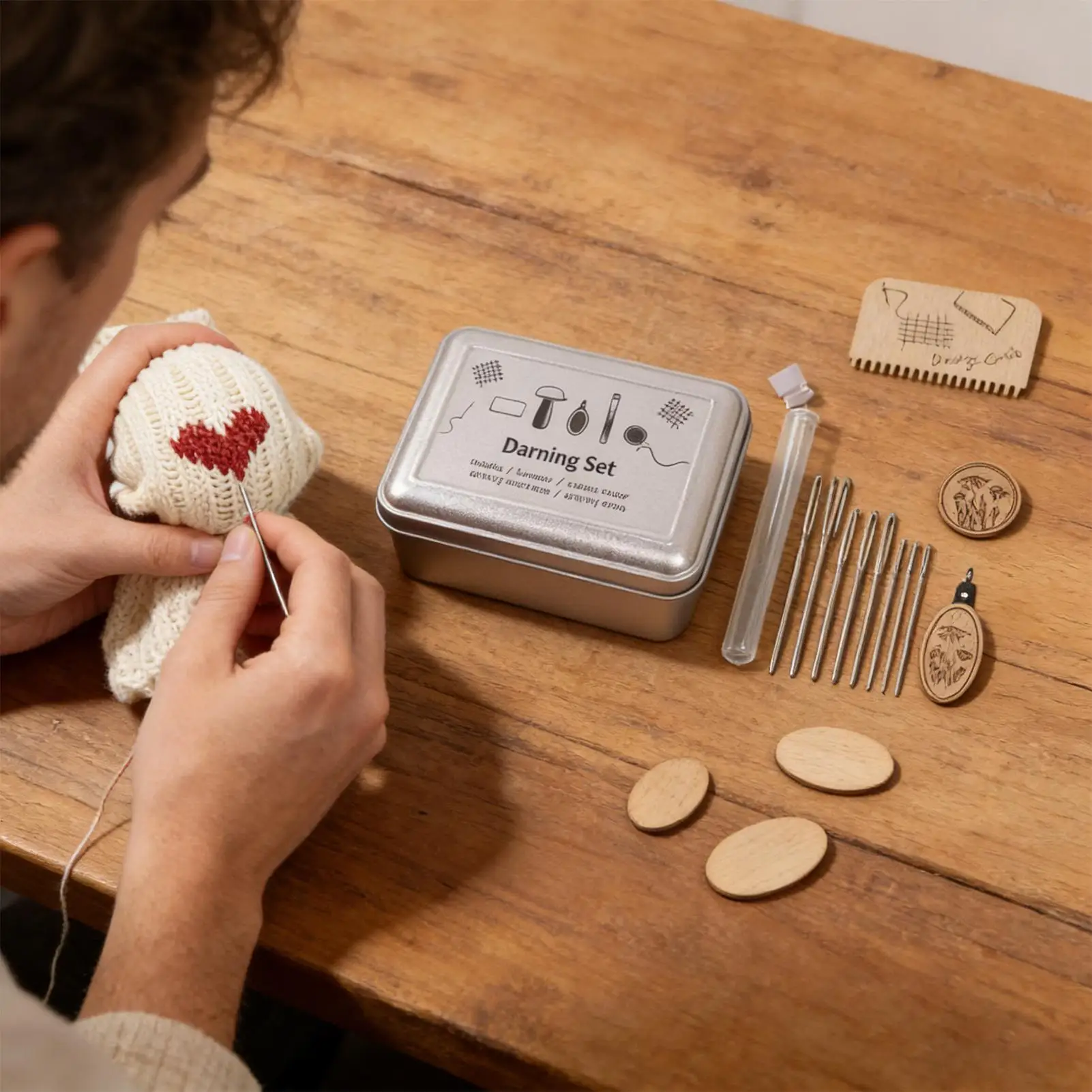 

Набор для ремонта: деревянный грибовидный ткацкий станок, полный комплект для рукоделия, инструменты для штопки и ремонта, для вязания, вышивки, DIY