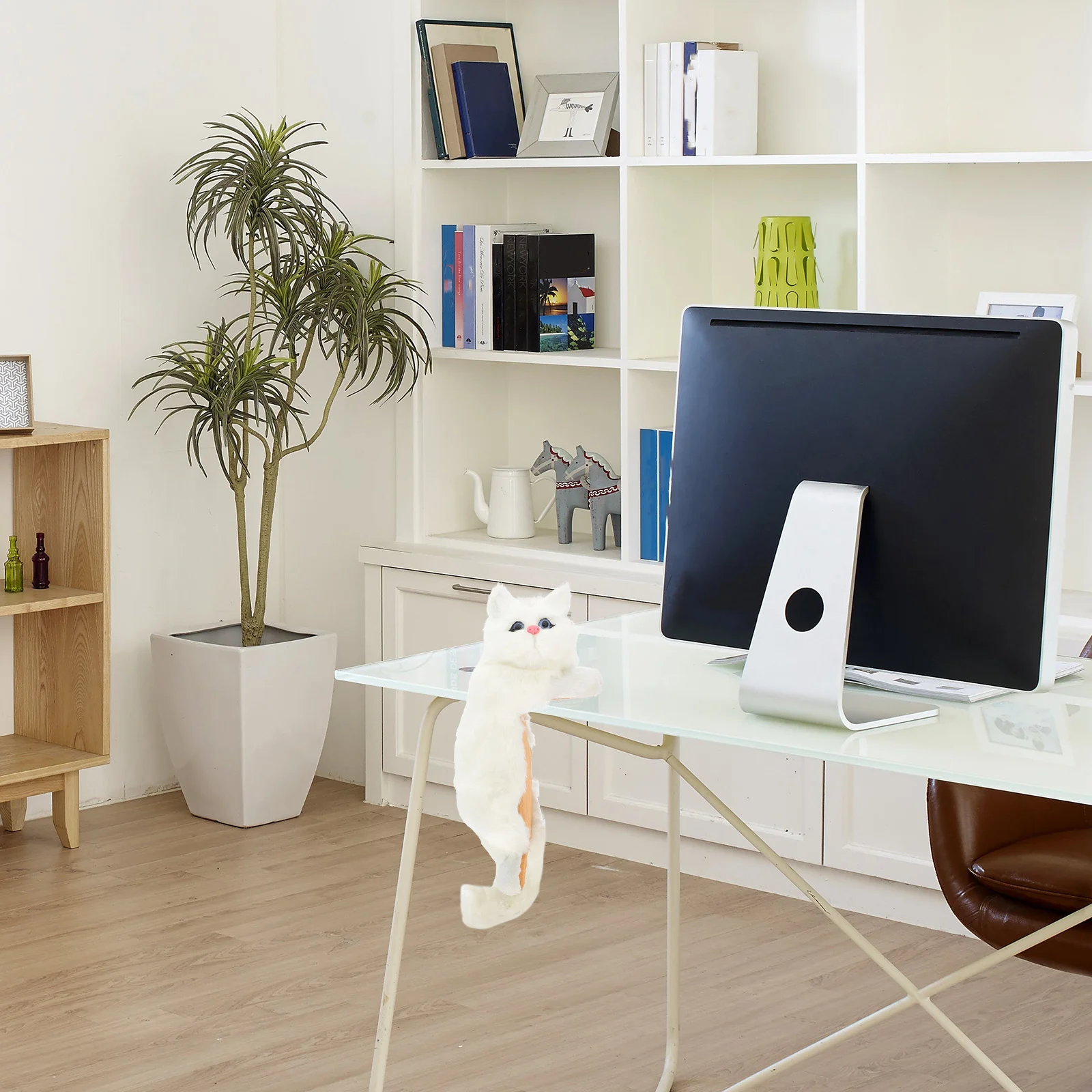 

Pet Cat Model Ornament Book Shelf Pendant Decor Bookshelf Figurine Adorable Animal Sculpture