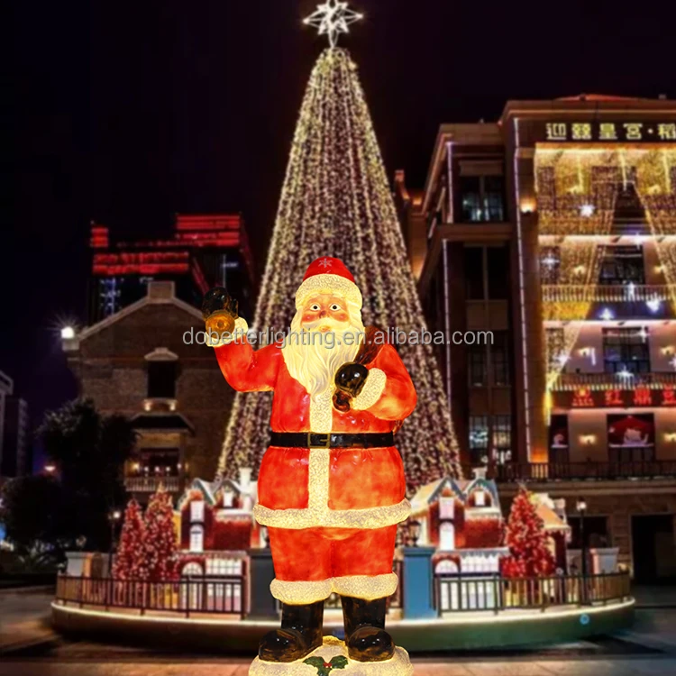 

Outdoor Holiday Christmas Street landscape garden Fiberglass Santa Claus Motif Lights for Park/Gardon