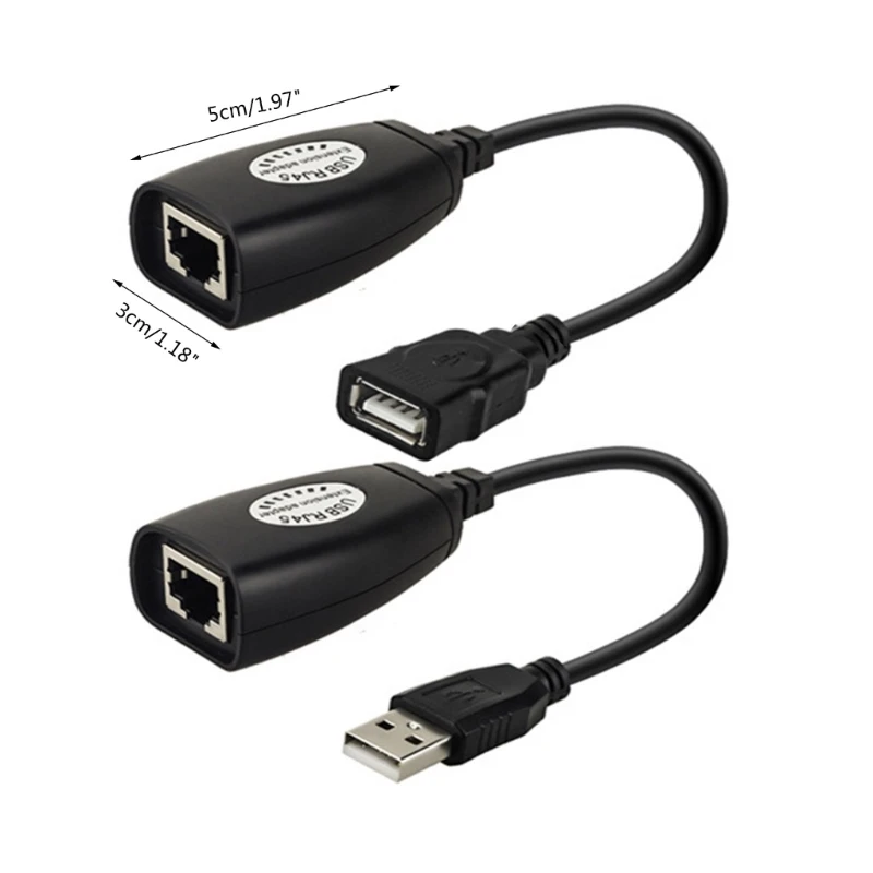 Extension USB Ethernet RJ45 Cat5e/6, câble adaptateur LAN, répéteurs, livraison directe