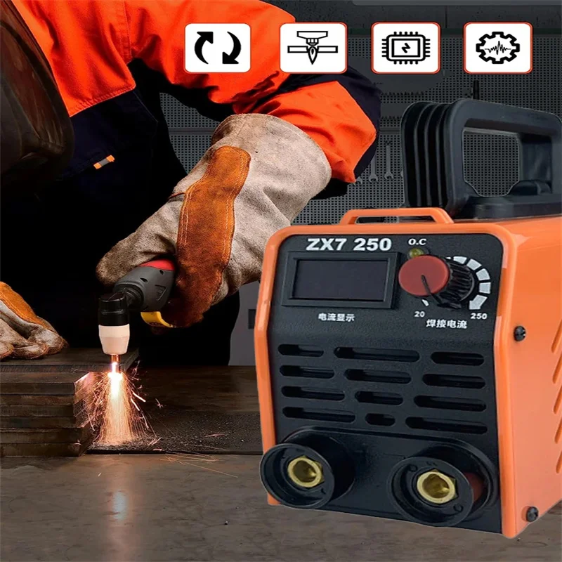 Imagem -02 - Mini Máquina de Solda Elétrica Inversor Corrente Ajustável Handheld Arc Welder Equipment Mma250 20250a 110v 220v