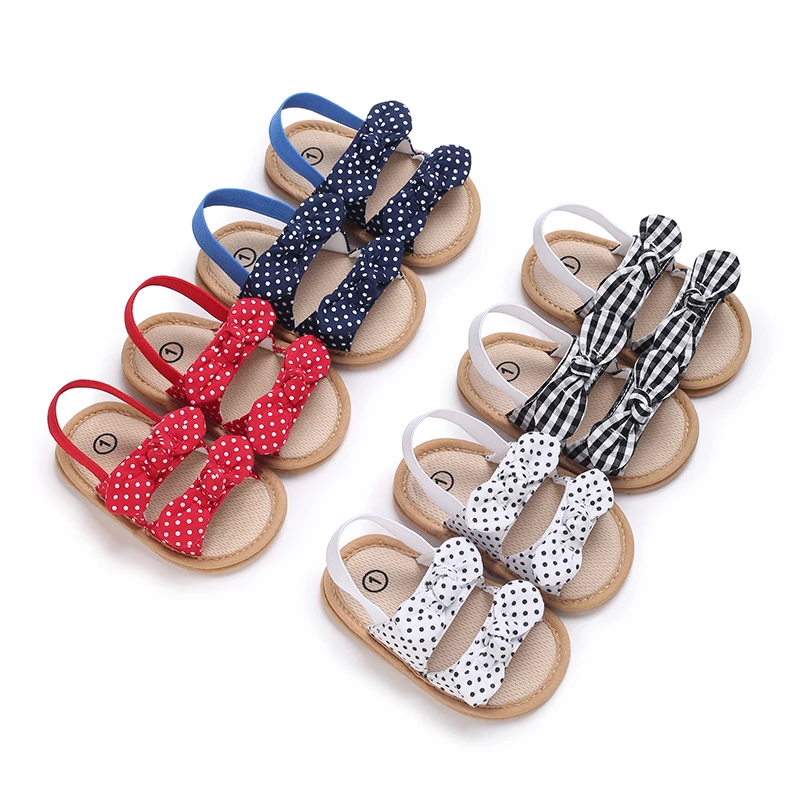 Trendy Cute Bowknot Open Toe Sandals For Baby Girls, Breathable Lightweight Walking Shoes For Summer