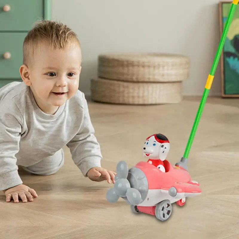 Baby Walker Brinquedo Mão Push Pull Caminhadas Cartoon Rod Push Cart Único Rod Olhos Arraste Língua Criança Andando Brinquedos Presentes