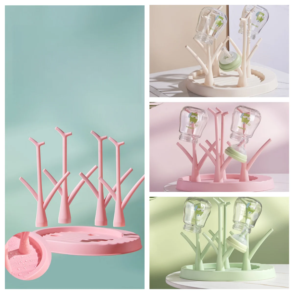 

Baby Bottle Drying Rack Multifunctional Baby Bottle Water Cup Storage Rack Drain Rack Removable Bottle Holder