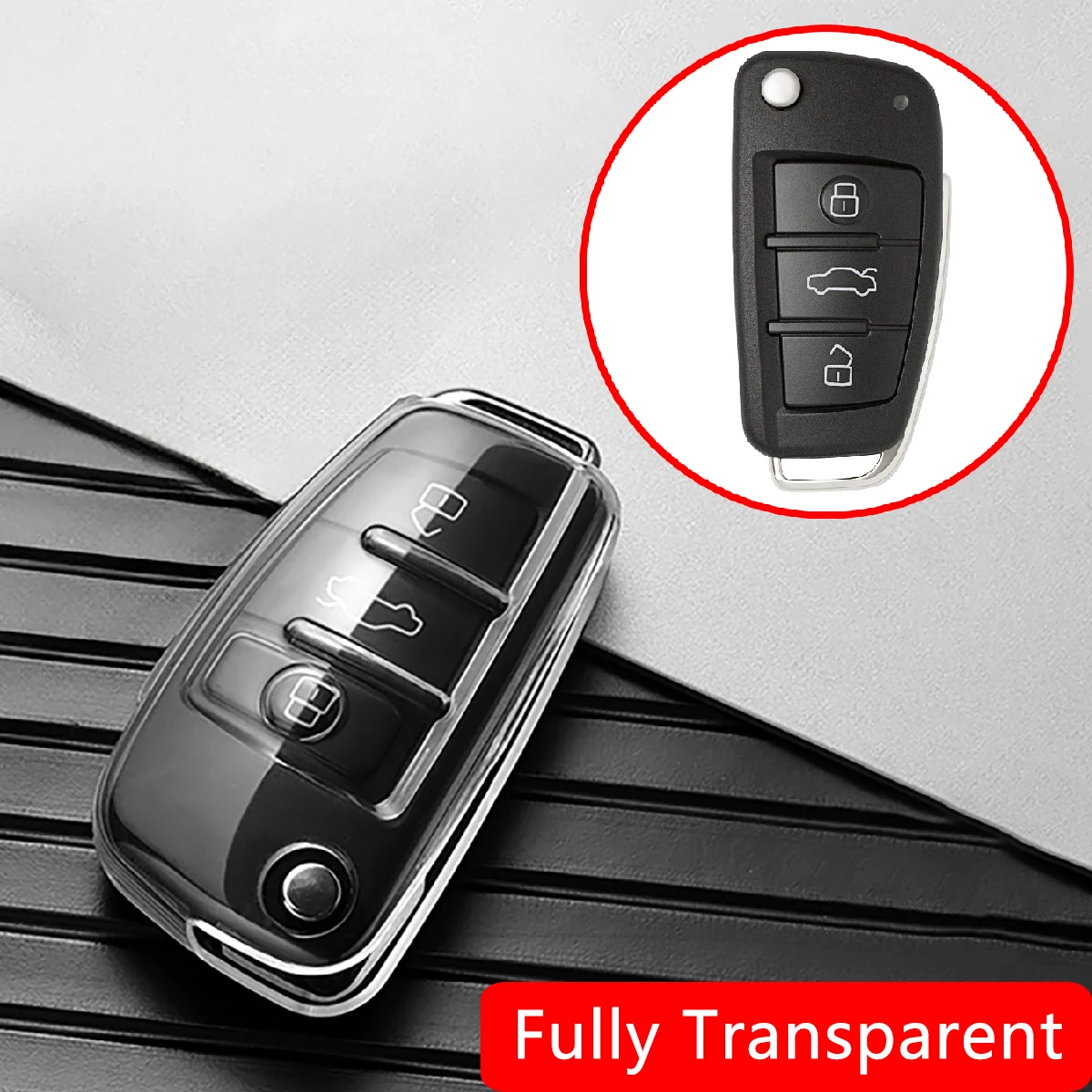 For Clear Transparent TPU Car Smart Key Cover Case for Volkswagen Golf 6 Beetle UP! Eos Touran Scirocco Tiguan Polo Jetta Passat