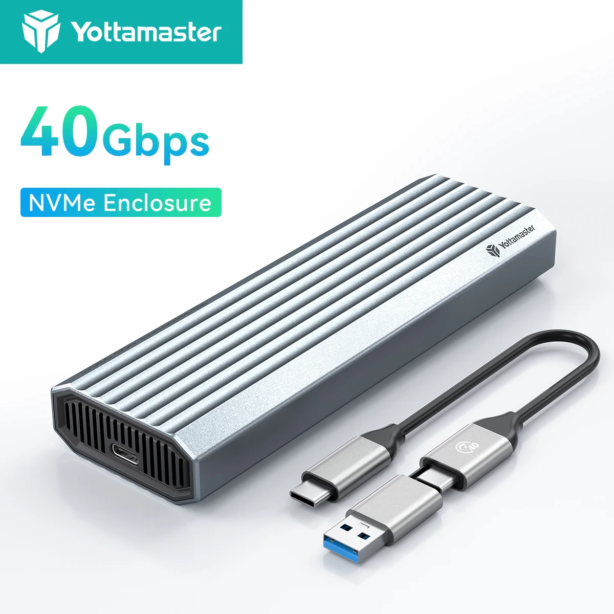 Yottamaster USB4 M.2 SSD Enclosure 40Gbps High Speed External Case Solid State Disk Housing Hard Drive Storage Box for PC Laptop