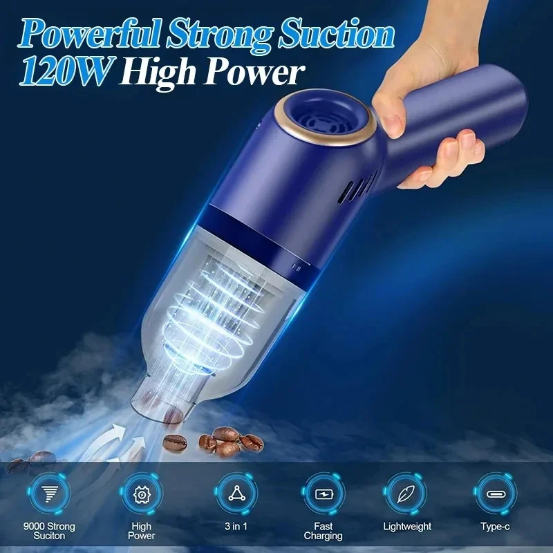 Portable Car Vacuum Cleaner For Machine Home Appliance Wireless Vacuum Cleaner For Home 8000Pa Strong Suction Car Products