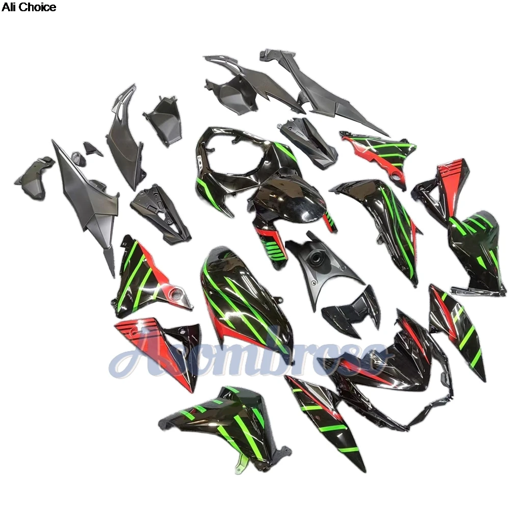 ABS Injection Full Fairing Kit For Kawasaki Z800 2013 2014 2015 2016 Green Red Striped Print Black Bodywork Cowl