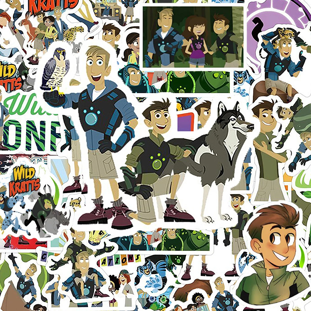 10/30/55 Stück Wild Kratts Animations-Aufkleber Lustige Anime-Sticker Dekoration für Laptop, Handy, Schreibwaren, Tagebuch, Graffiti-Aufkleber, Verpackung