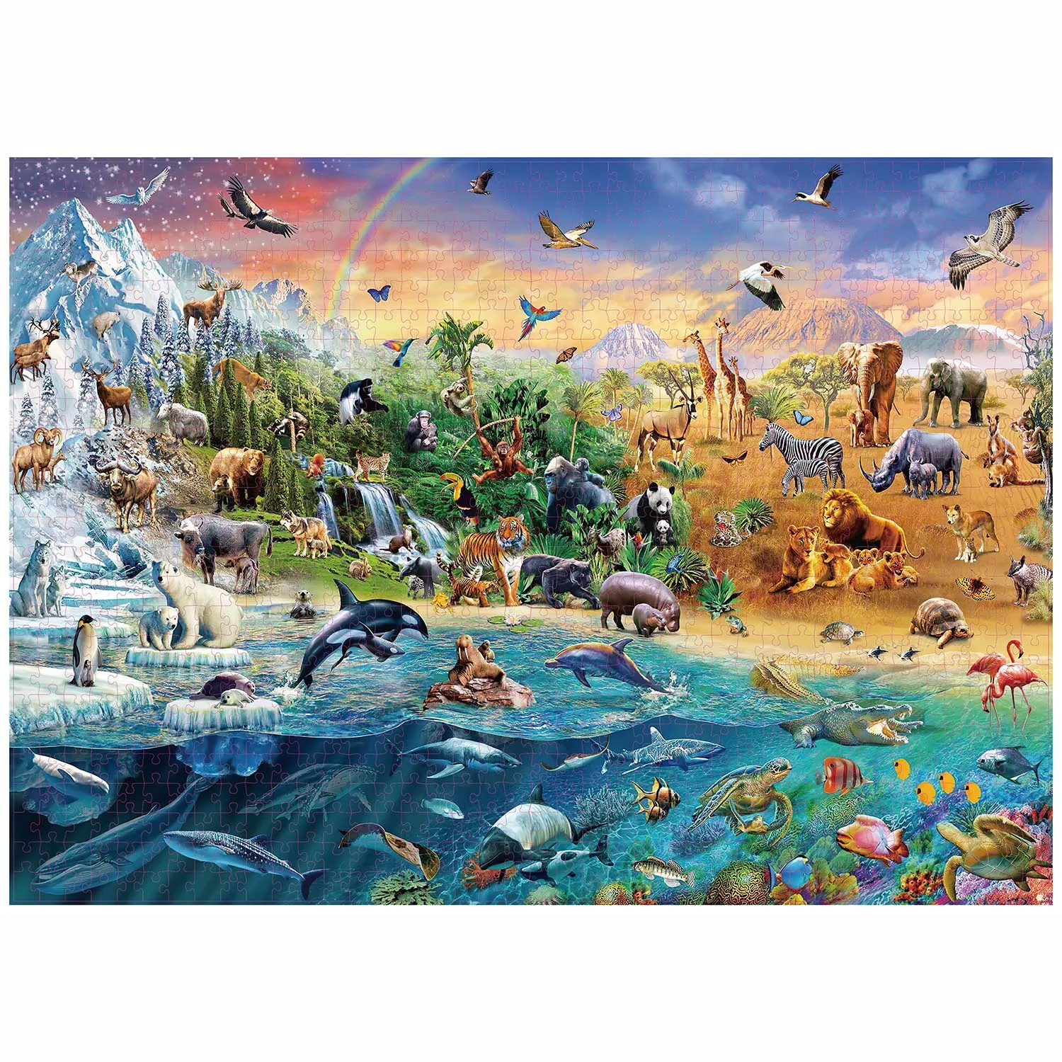 1000 Teile Tierwelt-Puzzles für Erwachsene, Heimdekoration, Spiele, Familienspaß, Bodenpuzzles, Lernspielzeug für Kinder