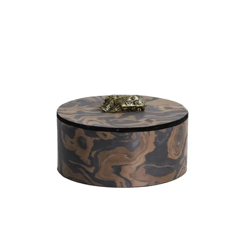 round storage box, home furnishing, living room, high-end cloud decoration box, soft decoration jewelry