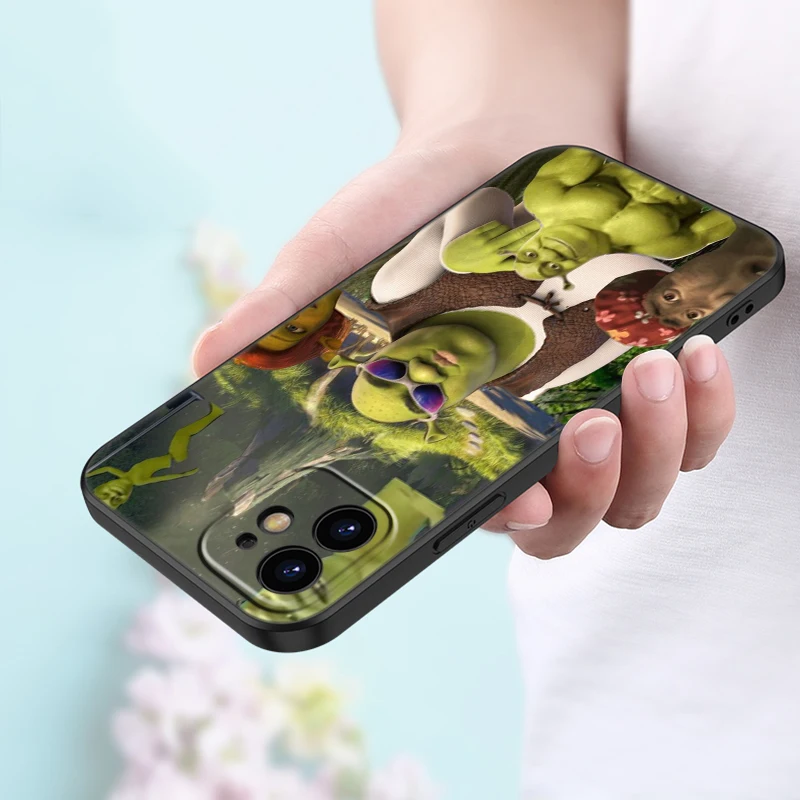 Cartoon Moive S-Shreks Black Phone Case For Apple iPhone 15 Pro Max 14 13 12 Pro Max Mini 11 Pro 7 8 Plus XR X XS SE 2020 2022