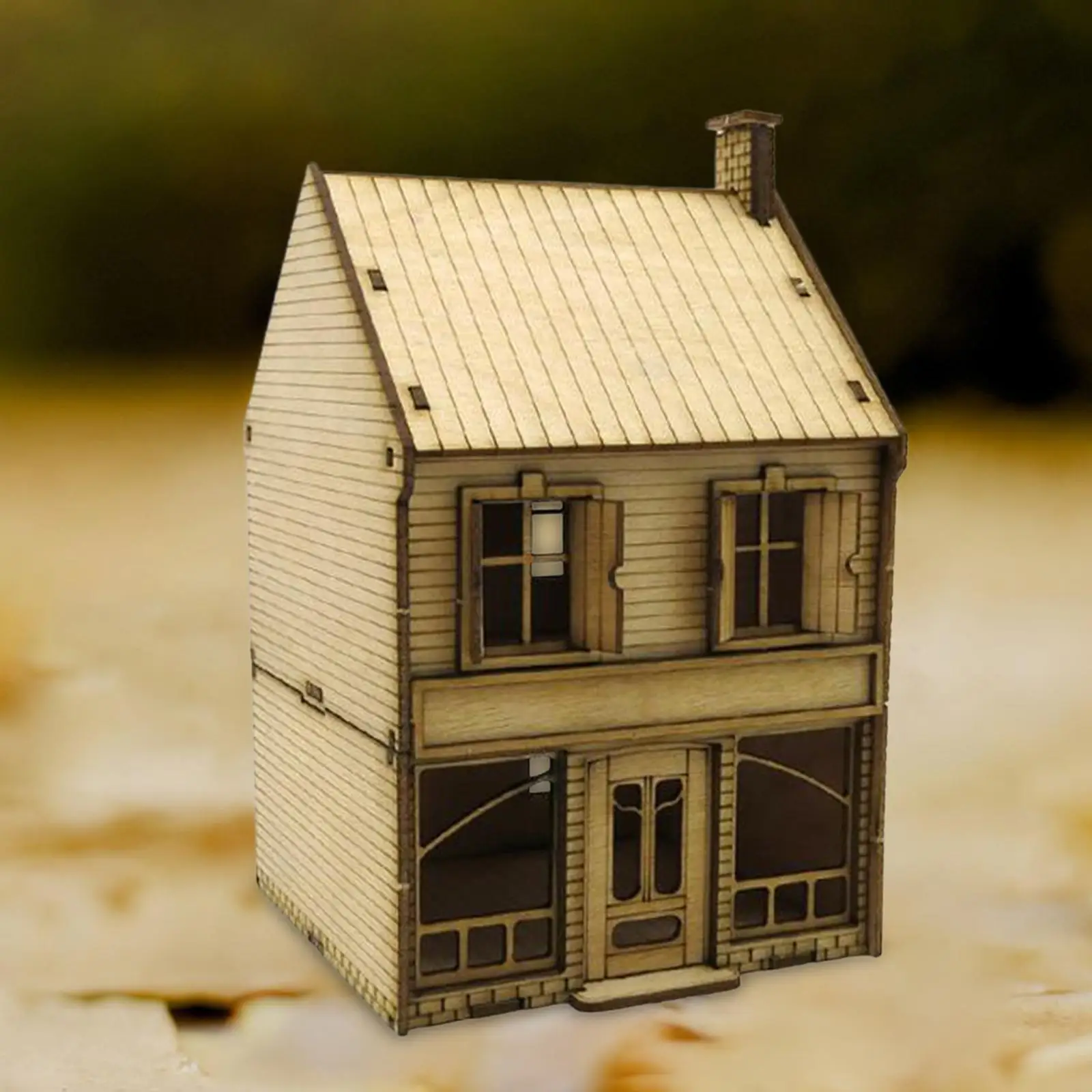 Scenario di layout di casa a 2 livelli in miniatura fatto a mano 1/72 per micro paesaggio