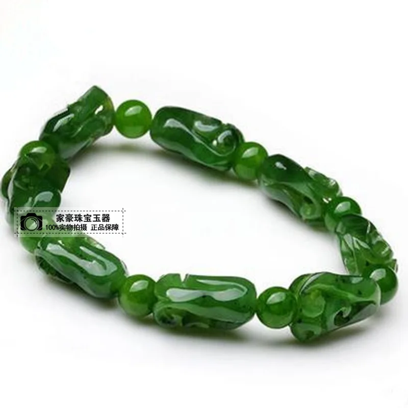 

Hetian Jade Buddha Melon Hollow Bracelet Men and Women with Certificate