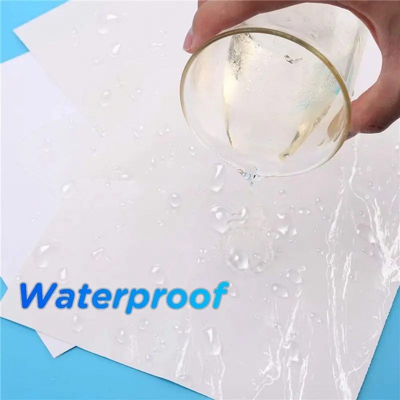 Efficient 125 Sheets Printable Vinyl Sticker Paper Self-Adhesive Waterproof Matte White Printing Paper Sheet, For Inkjet Printer