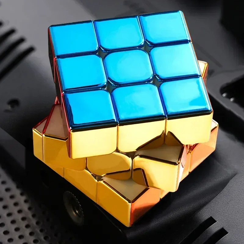 [MeowCube] SengSo Metal Colorful 3x3 Brain Training Golden Metallic Cubo Magic Cube Puzzle Speed Cibe Metal 3x3 Magico Cubo Toys