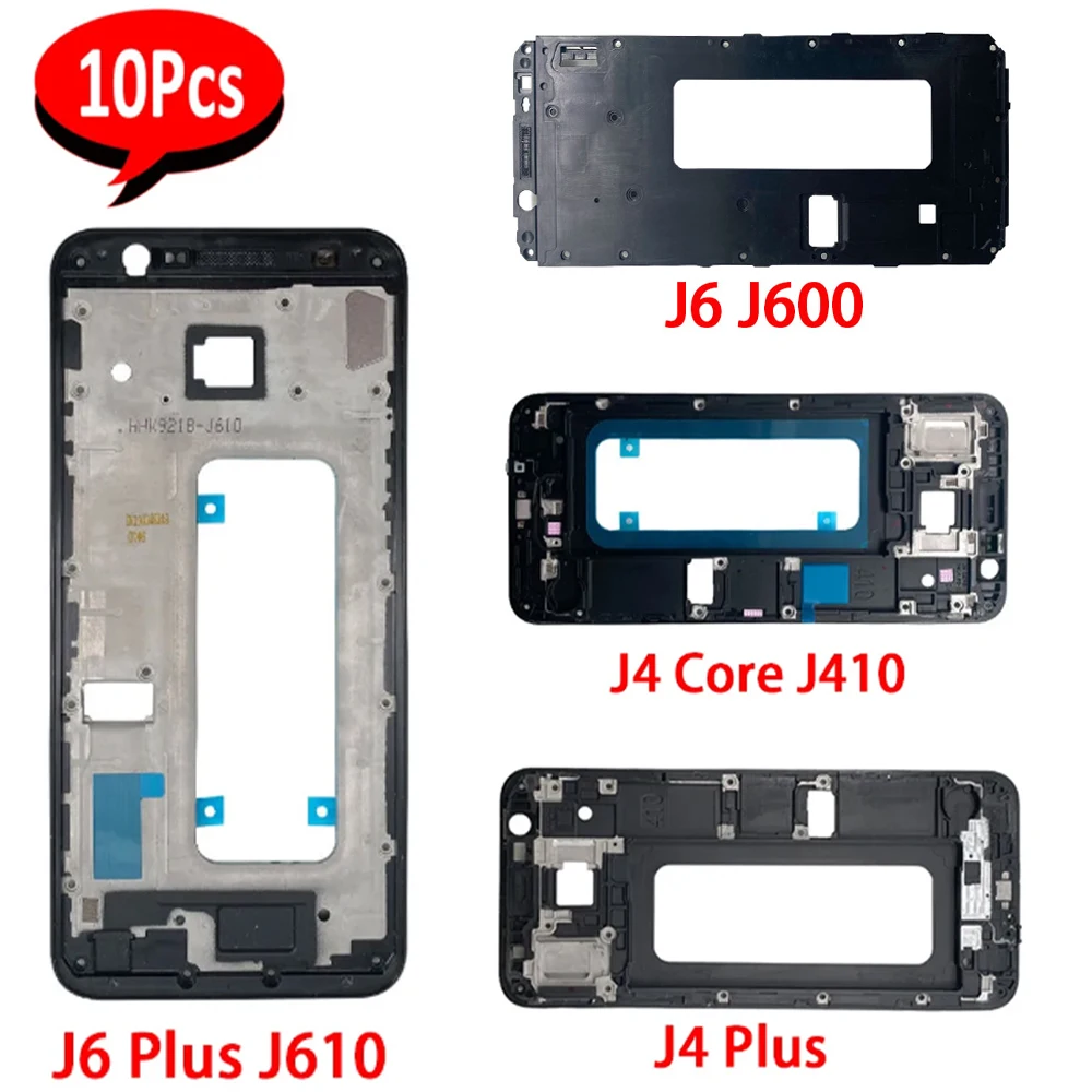 10Pcs，NEW Replacement For Samsung  J4 Core J6 J4 Plus J400 Phone Housing Chassis LCD Plate Middle Frame Shell Repair Parts