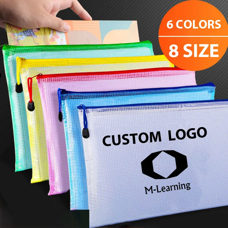 5PCS Dokument Tasche Mesh Mäppchen Wasserdichte Tasche Bleistift Taschen Brettspiele Lagerung Taschen Für Schule Büro Liefert Und Reise