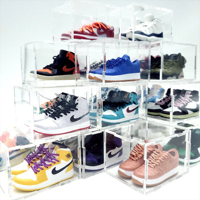 Mini shoe mold 3D three-dimensional sneakers transparent small shoe box shoe wall trendy home ornament