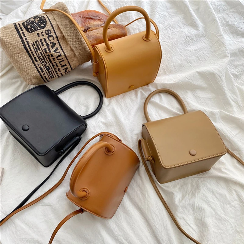 

Fashion PU Leather Box Handbags Ladies Autumn New Casual Commuting Street Top Handle Crossbody bags Simple Vintage Tote Women