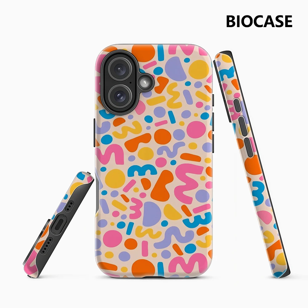 Bunte geometrische Kritzeleien IPhone 17 Must-Haves Handyhülle für IPhone 17 16 15 14 13 12 11 Pro Max Plus Doppelschichtige Rückseite
