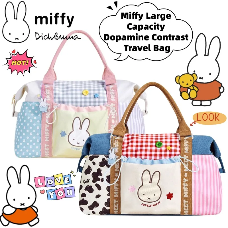 

Nerw Miffy Two-dimensional Anime Peripheral Large Capacity Dopamine Contrast Travel Bag Cartoon Creative Lightweight Storage Bag