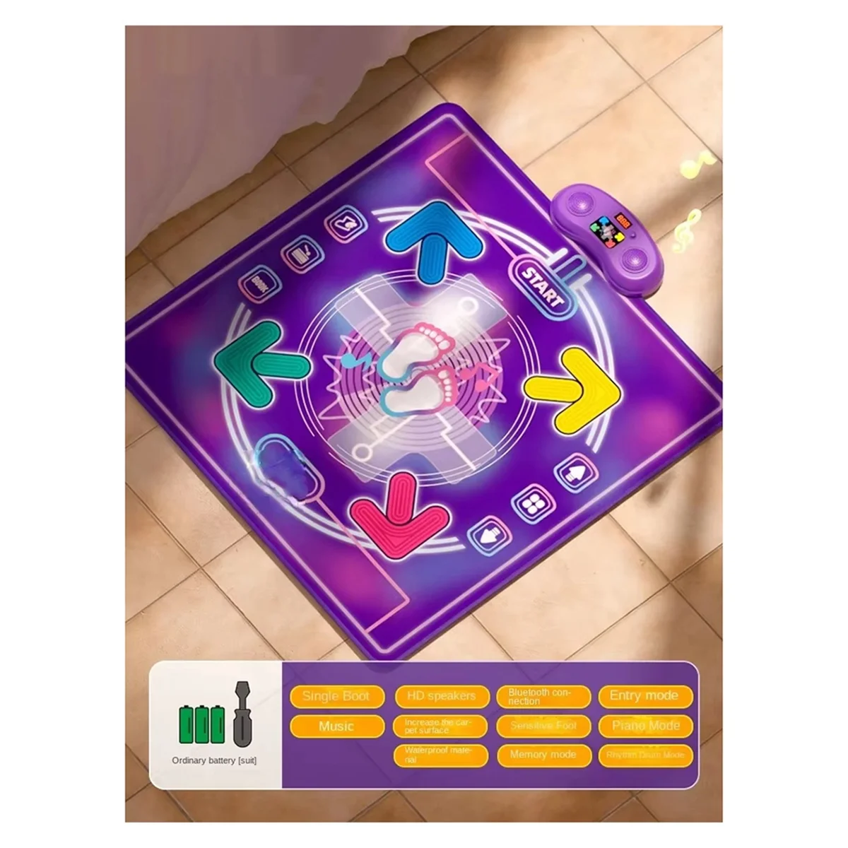 

YOE-xElectronic Dance Mat Toy Dancing Mat Game Blanket Birthday Gifts Toy Dance Pad Dancing Blanket for Kids No