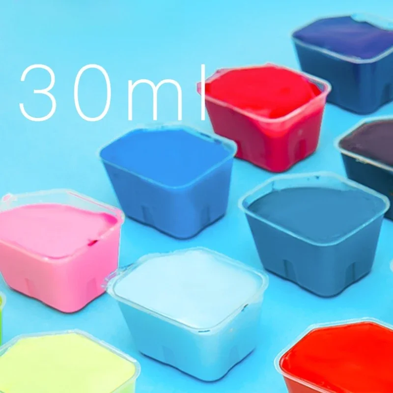 24 لون هلام الغواش مجموعة الطلاء الفن المبتدئين طلاء الغواش المركز 30 مللي حزمة قابلة للاستبدال إعادة تعبئة الغواش