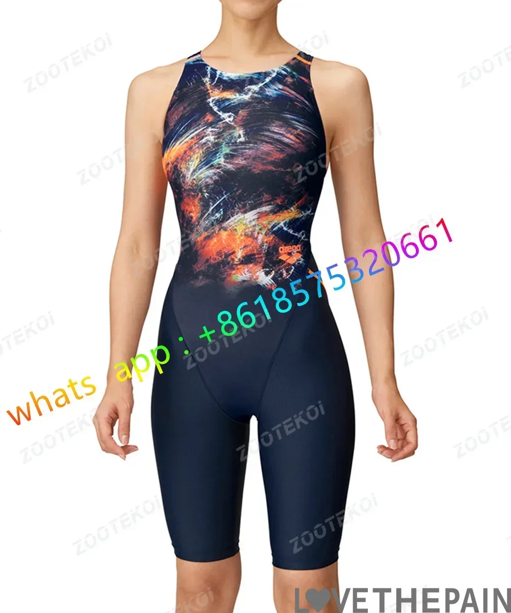 Trajes de baño para mujer Traje de baño de secado rápido Traje de baño profesional hasta la rodilla Traje de baño de entrenamiento deportivo de una pieza Traje de baño de surf en la playa